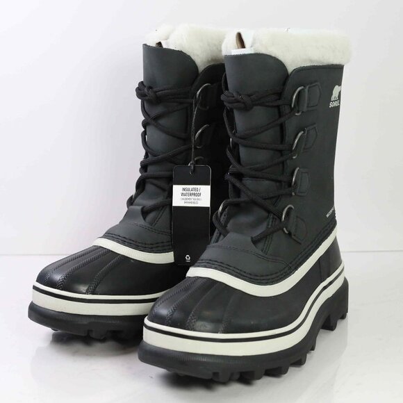 NWT!  Sorel Caribou Snow Boot in Black, Stone, Size 6 - Picture 1 of 10